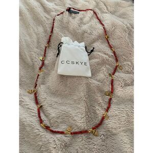 CC Skye Necklace Antique Gold‎ & Coral